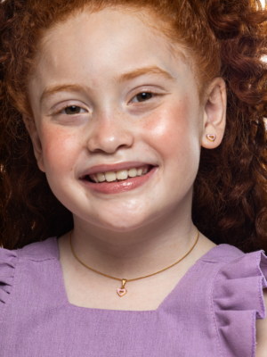 Conjunto Brinco e Colar Coração Vazado