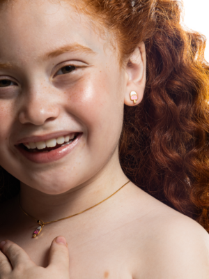 Conjunto Brinco e Colar Picolé Rosa