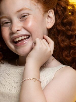 Pulseira Pérola com Coração Vasado