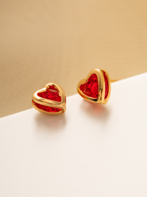 Brinco Coração Vermelho