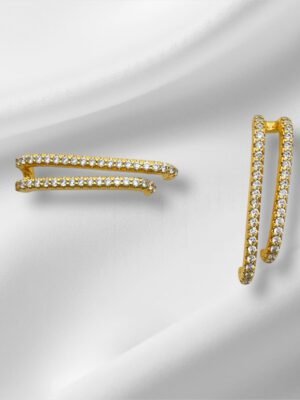 Brinco Ear Hook Fileiras Micro Zircônia