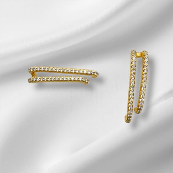 Brinco Ear Hook Fileiras Micro Zircônia