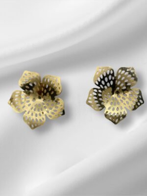 Brinco Flor Vazado Ouro 18k