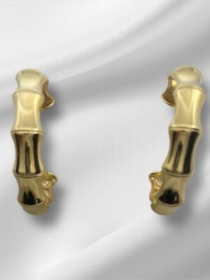 Brinco argola trabalhada bambu