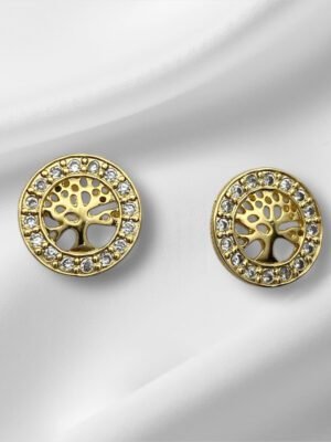 Brinco árvore da vida em zircônia