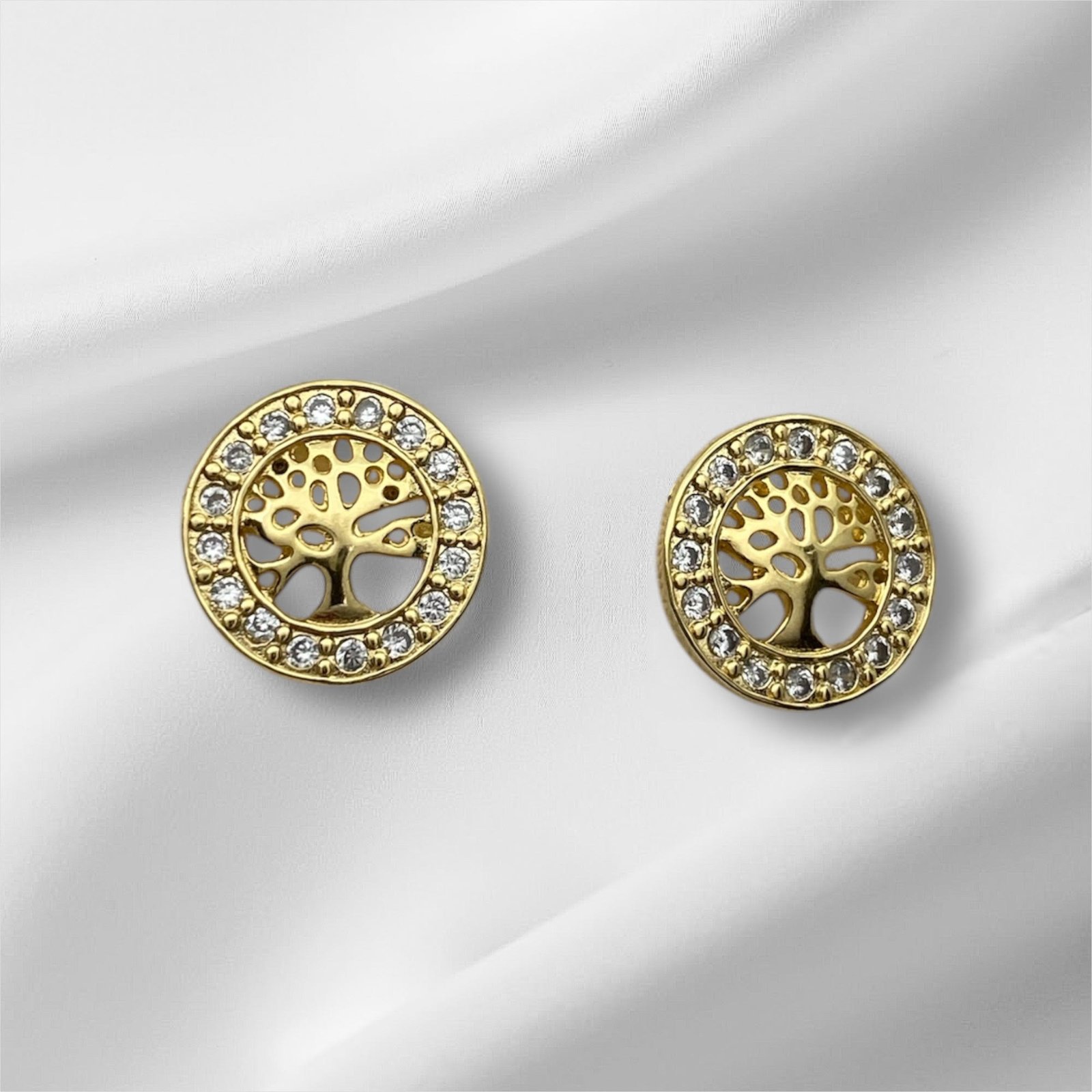 Brinco árvore da vida em zircônia