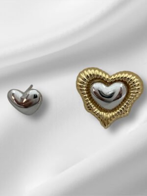 Brinco coração mix 2 em 1