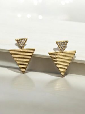 Brinco Triângulo Invertido Ouro 18k